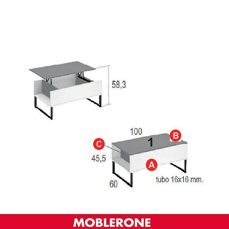 Muebles De Sal N Moblerone | Mesa Centro Elevable London