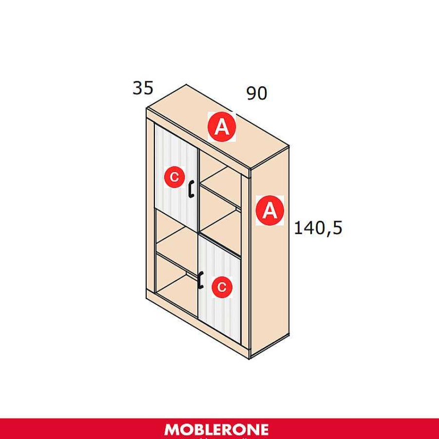 Muebles De Sal N Moblerone | Mueble Auxiliar 2 Puertas Y 4 Huecos River