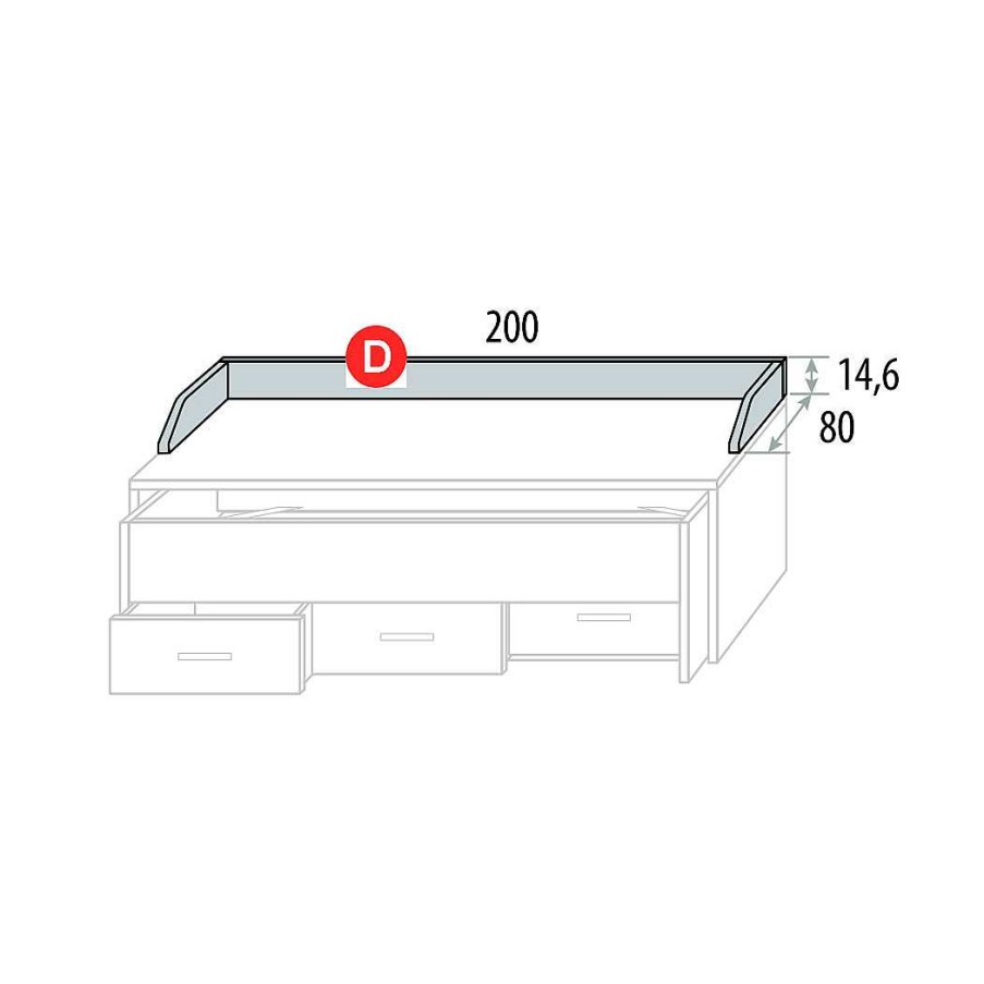 Dormitorios Y Armarios Moblerone Camas Compactas | Compacto 2 Camas Con Base De 3 Cm En Cama Superior Y 3 Cajones Con Gu As Party