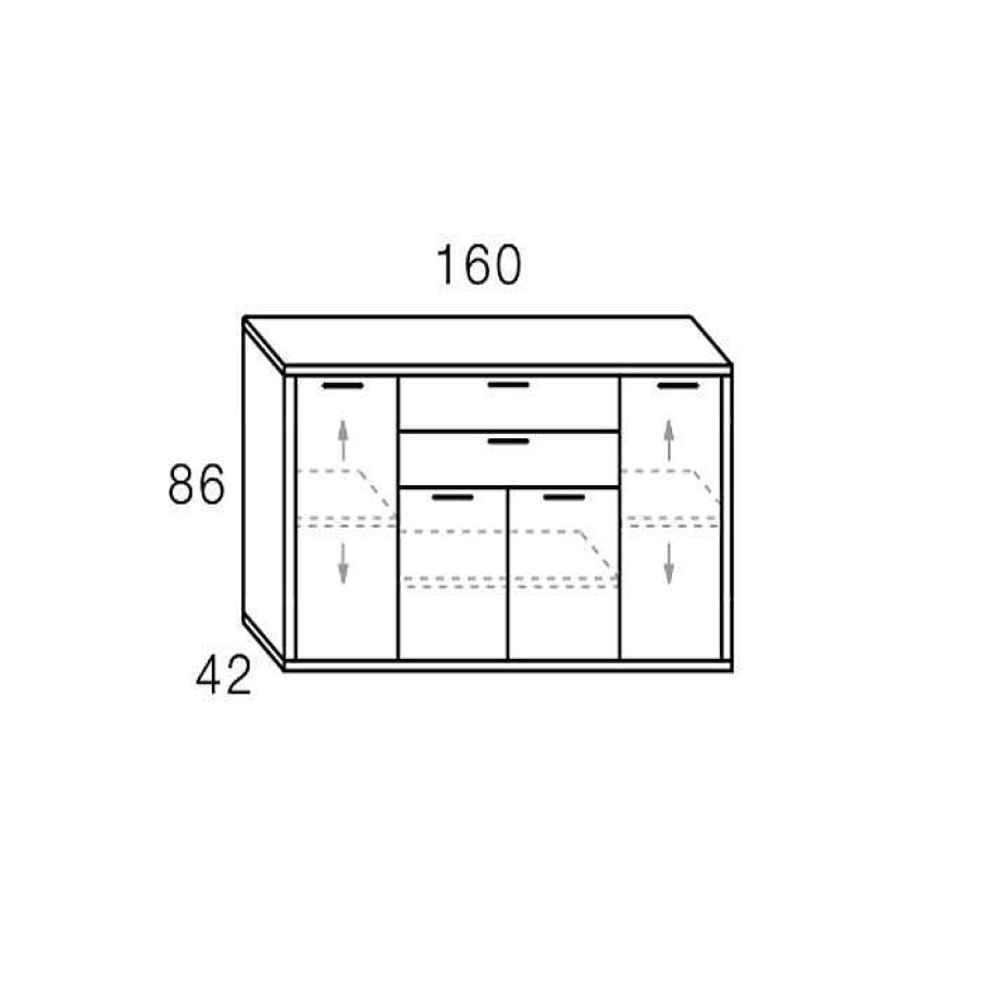 Muebles De Sal N Moblerone | Aparador 160 Cm Boston