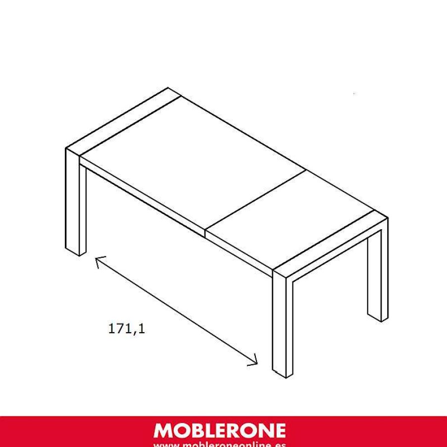 Muebles De Sal N Moblerone | Mesa Comedor Rectangular Con Pata Deslizante Milano