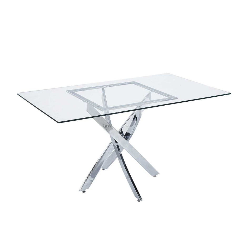 Muebles De Sal N Moblerone | Mesa De Comedor Fija Cristal Zunder