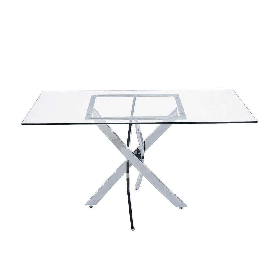 Muebles De Sal N Moblerone | Mesa De Comedor Fija Cristal Zunder