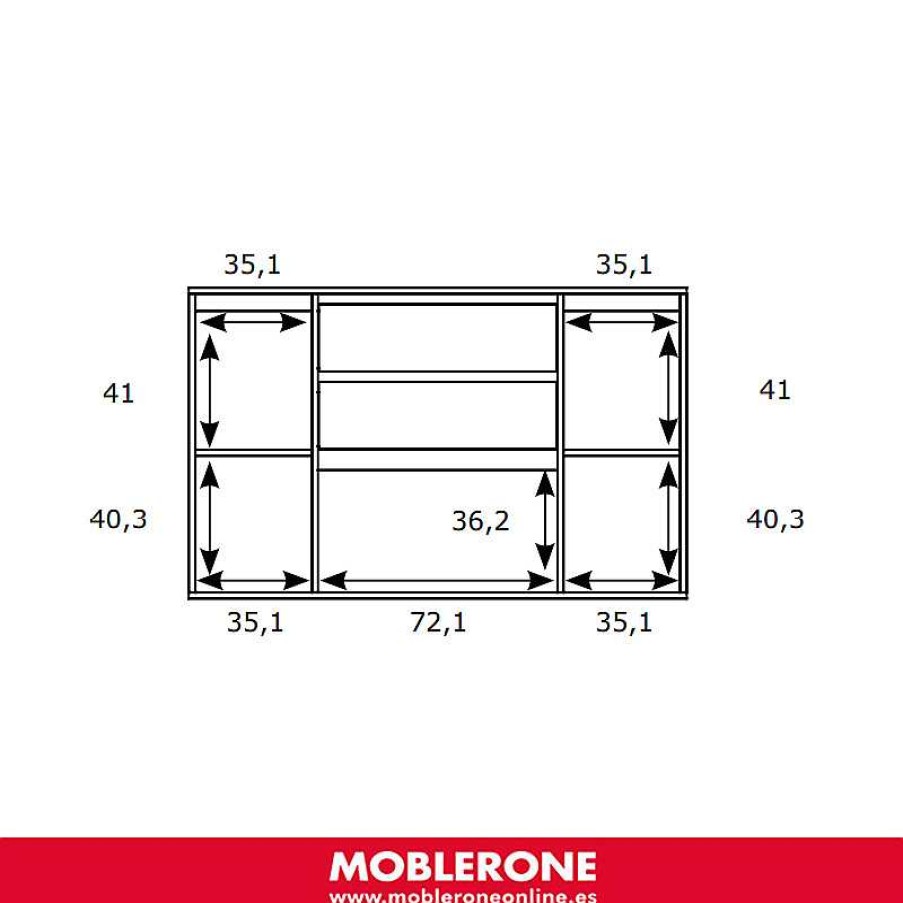 Muebles De Sal N Moblerone | Aparador 4 Puertas Y 2 Cajones Milano