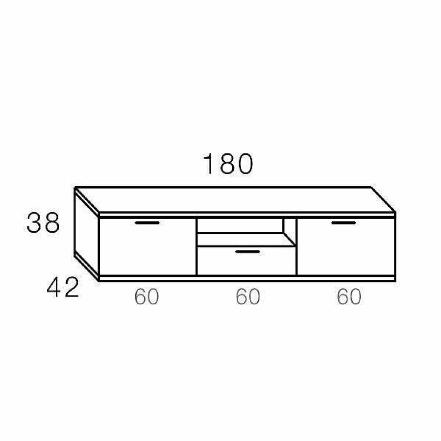 Muebles De Sal N Moblerone | Bajo Tv 180 Cm 2 Puertas Y 1 Caj N + Hueco De La Colecci N De Salones De Comedor Boston