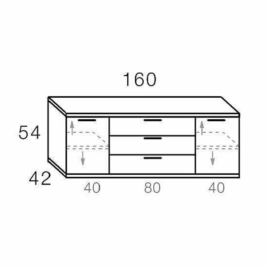 Muebles De Sal N Moblerone | Bajo Tv 160 Cm 2 Puertas Y 3 Cajones Boston