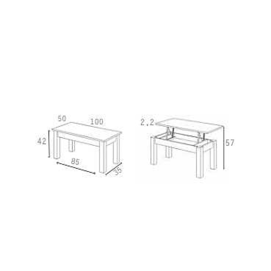 Muebles De Sal N Moblerone | Mesa Centro Elevable Pata Cuadrada (Nuevos Colores)