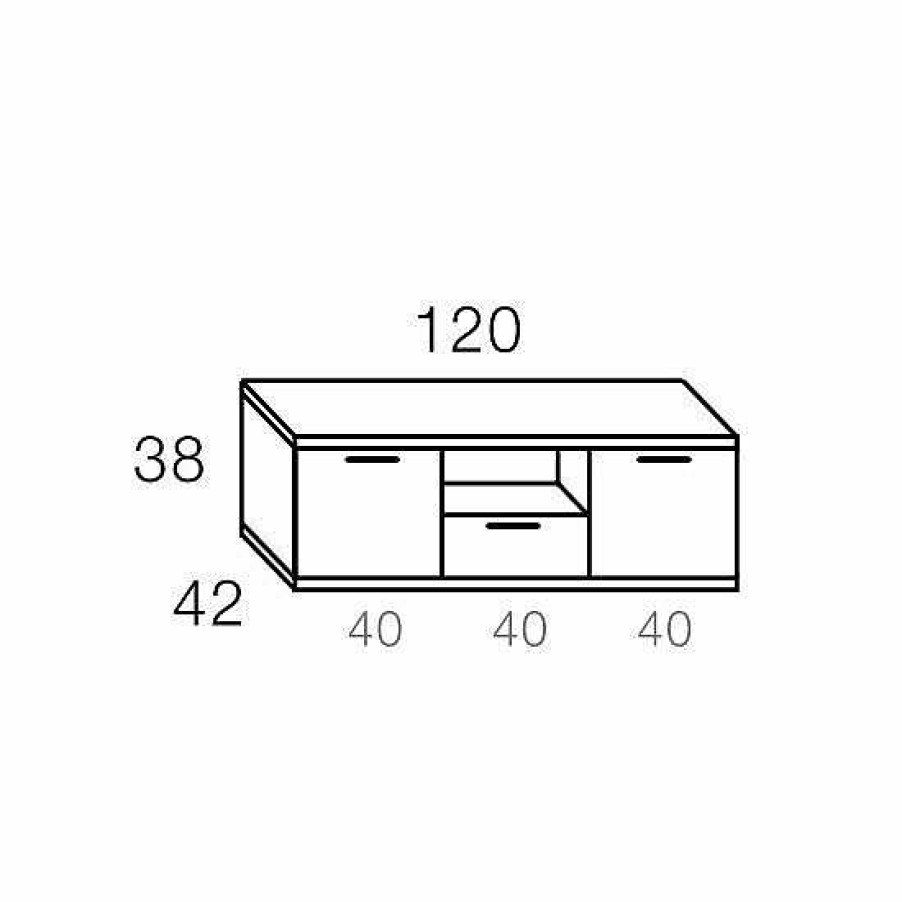 Muebles De Sal N Moblerone | Bajo Tv 120 Cm 2 Puertas Y 1 Caj N + Hueco Boston