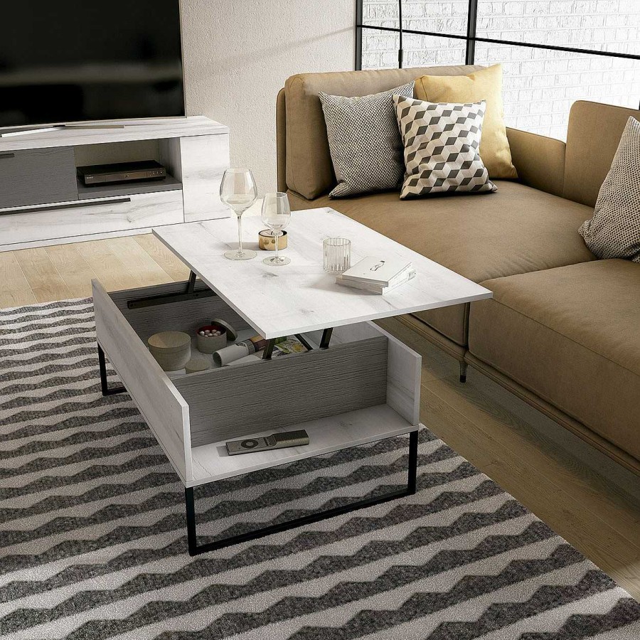 Muebles De Sal N Moblerone | Mesa Centro Elevable London