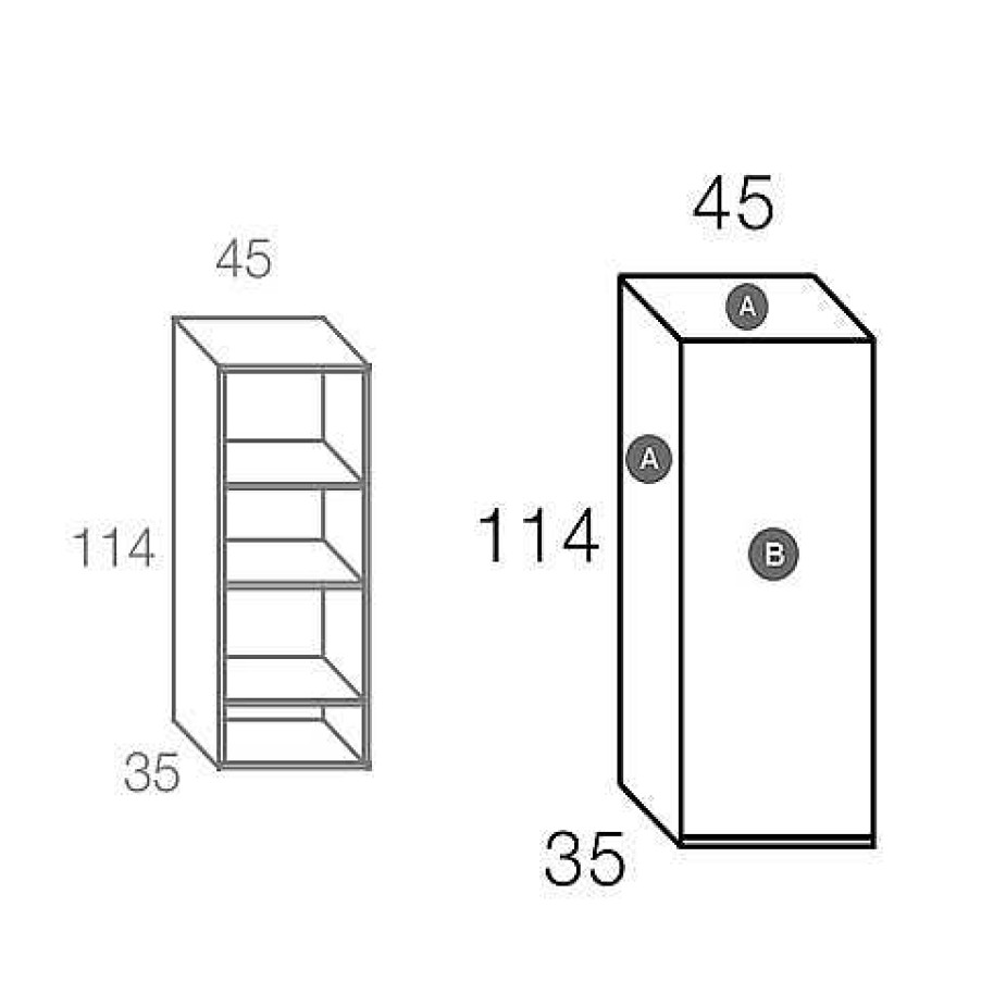 Muebles De Sal N Moblerone | Alto 1 Puerta Ice