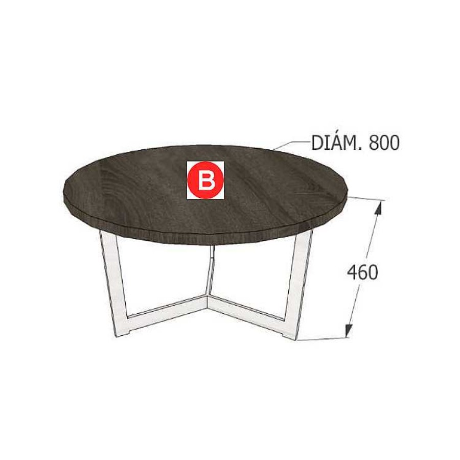 Muebles De Sal N Moblerone | Mesa De Centro Redonda Patas Met Licas Nature